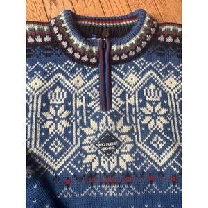 MENS DALE OF NORWAY “Half-Zip Nordic Sweater NORGE 2000” size M (SW100